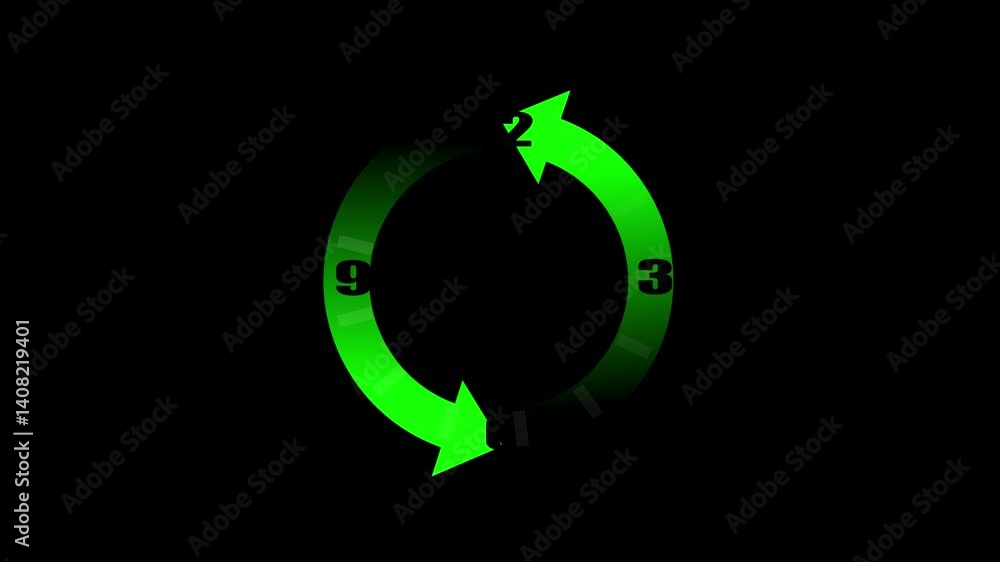 Poster 24 hours service symbol. 24 hours a day and 7 days a week animation.