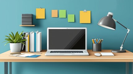 Home office setup modern workspace digital environment creative layout desk view productivity concept