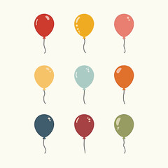 Set of colorful balloons