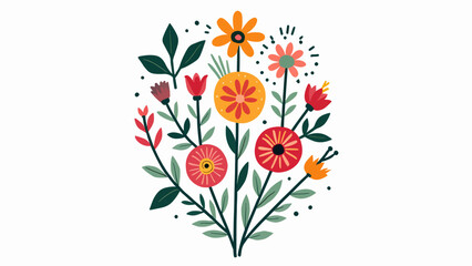 Bouquet of tulips, Set of floral elements