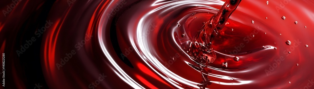 Aufkleber a close-up image showcasing vibrant red liquid swirling in a smooth motion, capturing the dynamic mo