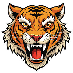 Fototapeta premium Angry tiger head illustration