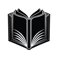 open book vector, Book Black and White Icon , Book Icon on Checkerboard Transparent Background