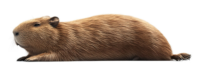 Capybara for Wildlife and Nature Display - Isolated on White Background