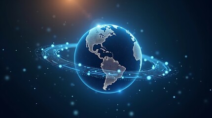 Fototapeta premium abstract technology background with globe
