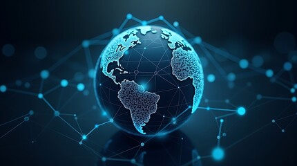 Naklejka premium abstract technology background with globe