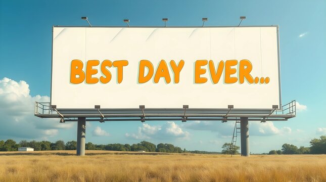 billboard with taxt best day ever.