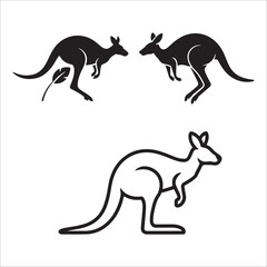 kangaroo silhouette vector
