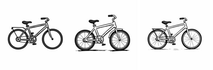 Fototapeta premium Bicycle designs in minimalist style with different features 
