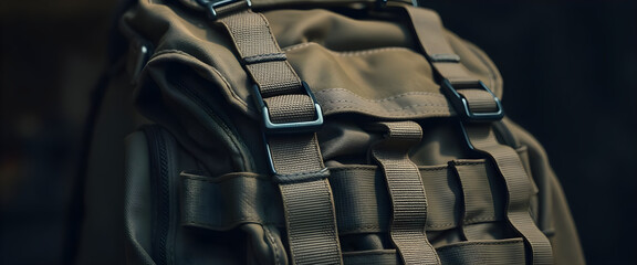 Fototapeta premium close up of a backpack with straps