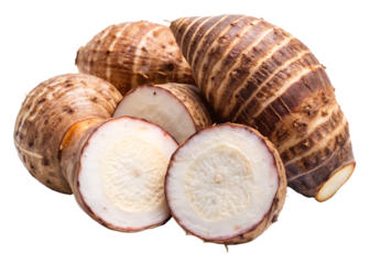 sweet taro root isolated on white background PNG