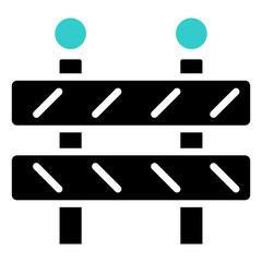 Construction Barrier Glyph Dual Tone Icon