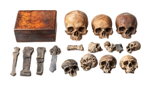 Catacomb Relics for Christian History - Isolated on White Background