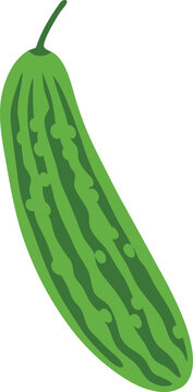 green cucumber simple style clip art preview