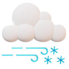 3D Cloudy and cold wind - climate, weather