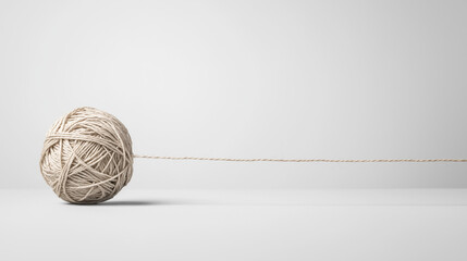 Ball Of String On White Background
