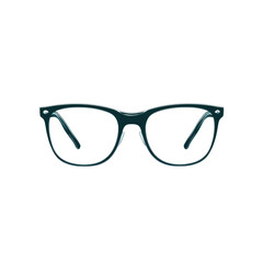 Dark Teal Eyeglasses on Transparent background