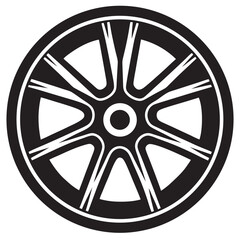 Car wheel icon vector illustration 