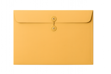 Manila envelope with string closure isolated on transparent background