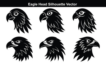 A vector set features funny cartoon bird illustrations and black and white bird silhouettes, showcasing wild animal icons with feather and wing design.