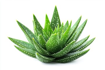 Fototapeta premium Aloe vera plant close up image on white background