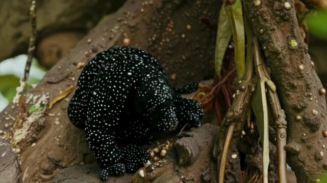 Black-Spotted Cuscus (Spilocuscus rufoniger) - A critically endangered marsupial native to New Guinea threatened by hunting and deforestation