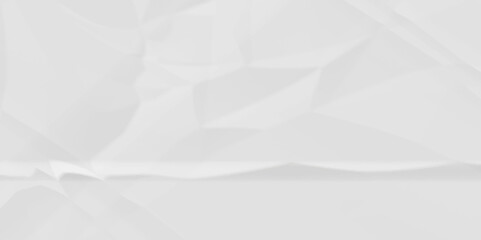 White crumpled paper Blank white crumpled and creased paper poster.	