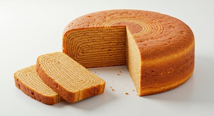 Top view of sliced Baumkuchen