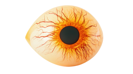 Close-Up Illustration of a Diabetic Patient’s Eye Symbolizing Health Risks and Vision Complications on White Background