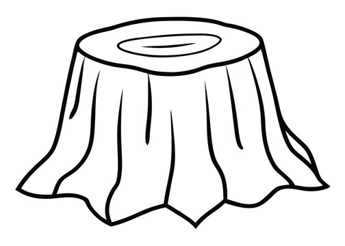 recommend clip art: Tree stump line art silhouette vector for nature, forest, and environmental themes