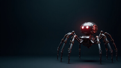 Fototapeta premium spider robot on a black background