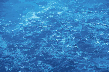 Realistic vector illustration of an ice surface of the river. Texture of ice shards. Winter background.
