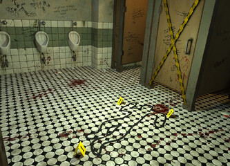 Public Bathroom Crime Scene