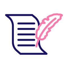 Manuscript Vector Line two Colors Icon Design