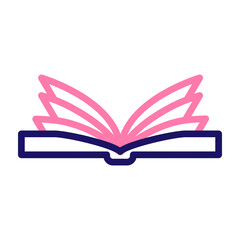 Open Book Vector Line two Colors Icon Design