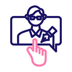 Author Consultation Vector Line two Colors Icon Design