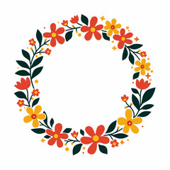 Flower wreaths vector illustration on a white background