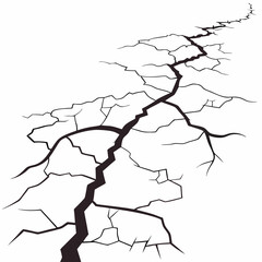 Surface cracks and fissures in ground vector