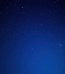 Twilight sky, deep blue and purple hues, countless stars scattered across the expanse, space background, astrophotography