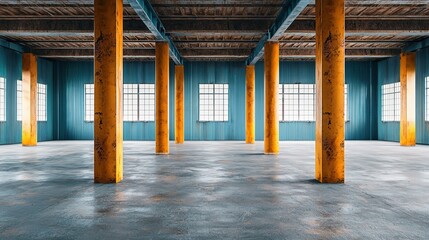 Industrial space transformation urban warehouse photography modern design wide-angle aesthetic appeal