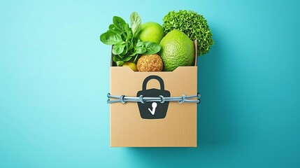 Fresh produce in a secure delivery box. World Food Safety Day