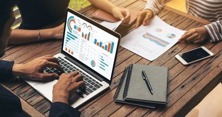 Business data dashboard provide business intelligence analytic for marketing strategy planning...