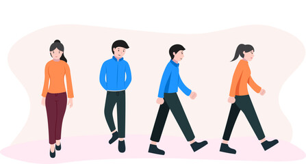 People walking down the street