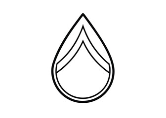 Fototapeta premium Water drop line art silhouette vector for nature, hydration, and environment themes 