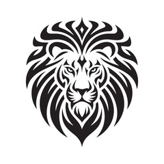 Lion Head Silhouette – Majestic Wild Animal Vector Art