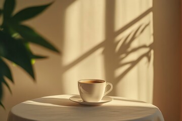 Obraz premium artist brews coffee minimalism bright room