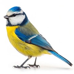 Charming canary with its bright yellow plumage  isolated on white background