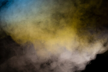 White steam on a black background.