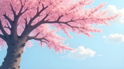 Fototapeta premium A lovely cherry tree with delicate blossoms. Gorgeous springtime flowers