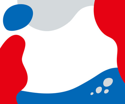 大阪EXPO万博スタイルの青と赤のイラストフレームベクター背景